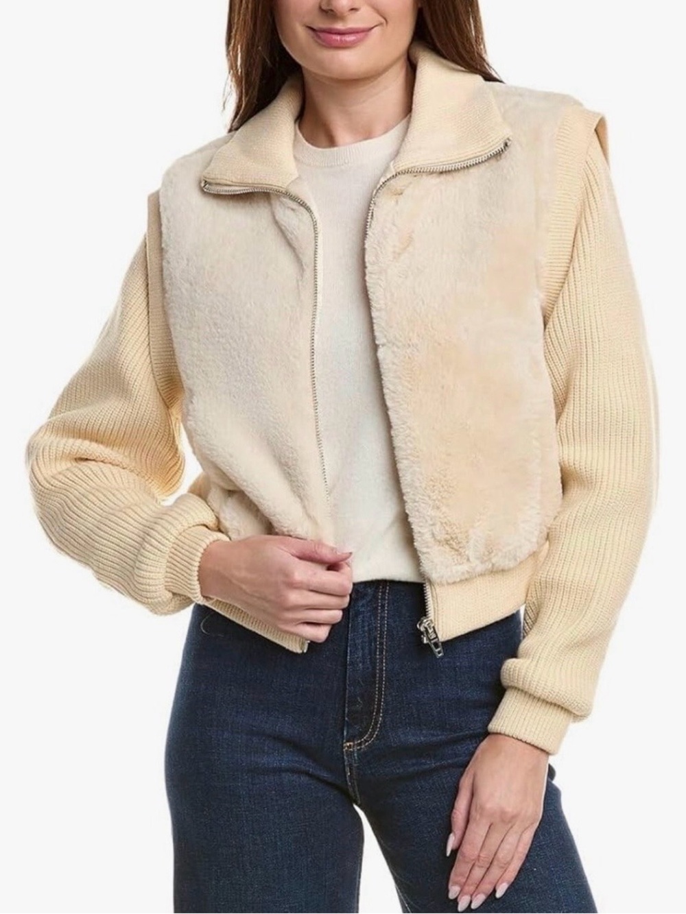 Brand new [BLANKNYC] Women's Faux Fur Sweater Bomber Jacket